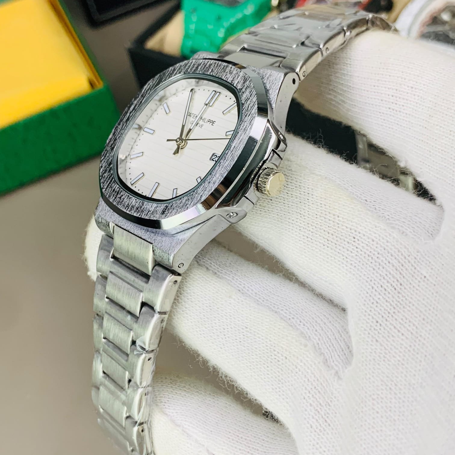 PATEK PHILIPPE NAUTILUS STYLE - Silver Case Blue Dial